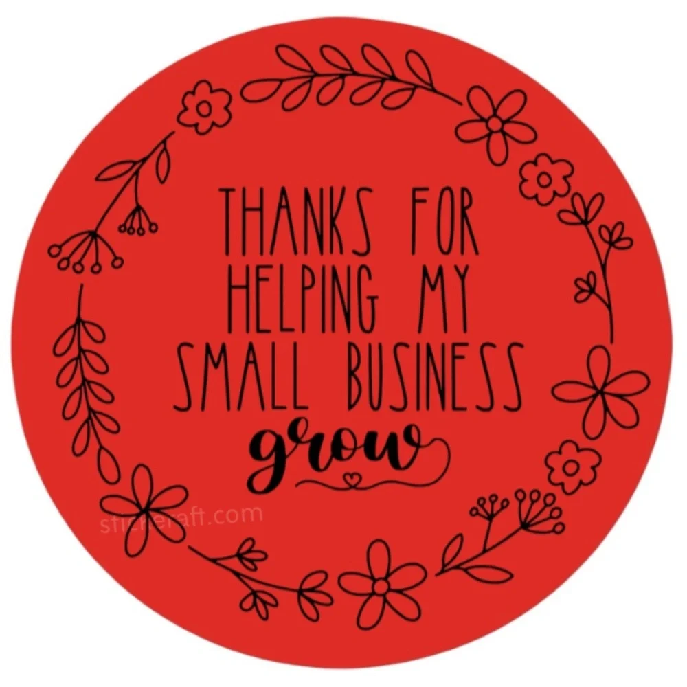 Thanks For Helping Us Grow, Small Business, Handmade Shop, Thank You Sticker